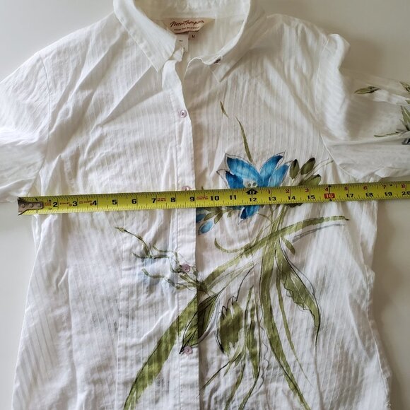 Norm Thompson Cotton Floral Button Up Blouse - Picture 9 of 9